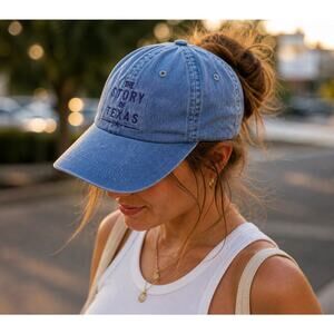 Vintage Texas Dad Hat Faded Chambray Cap Lone Star State Western Normcore
